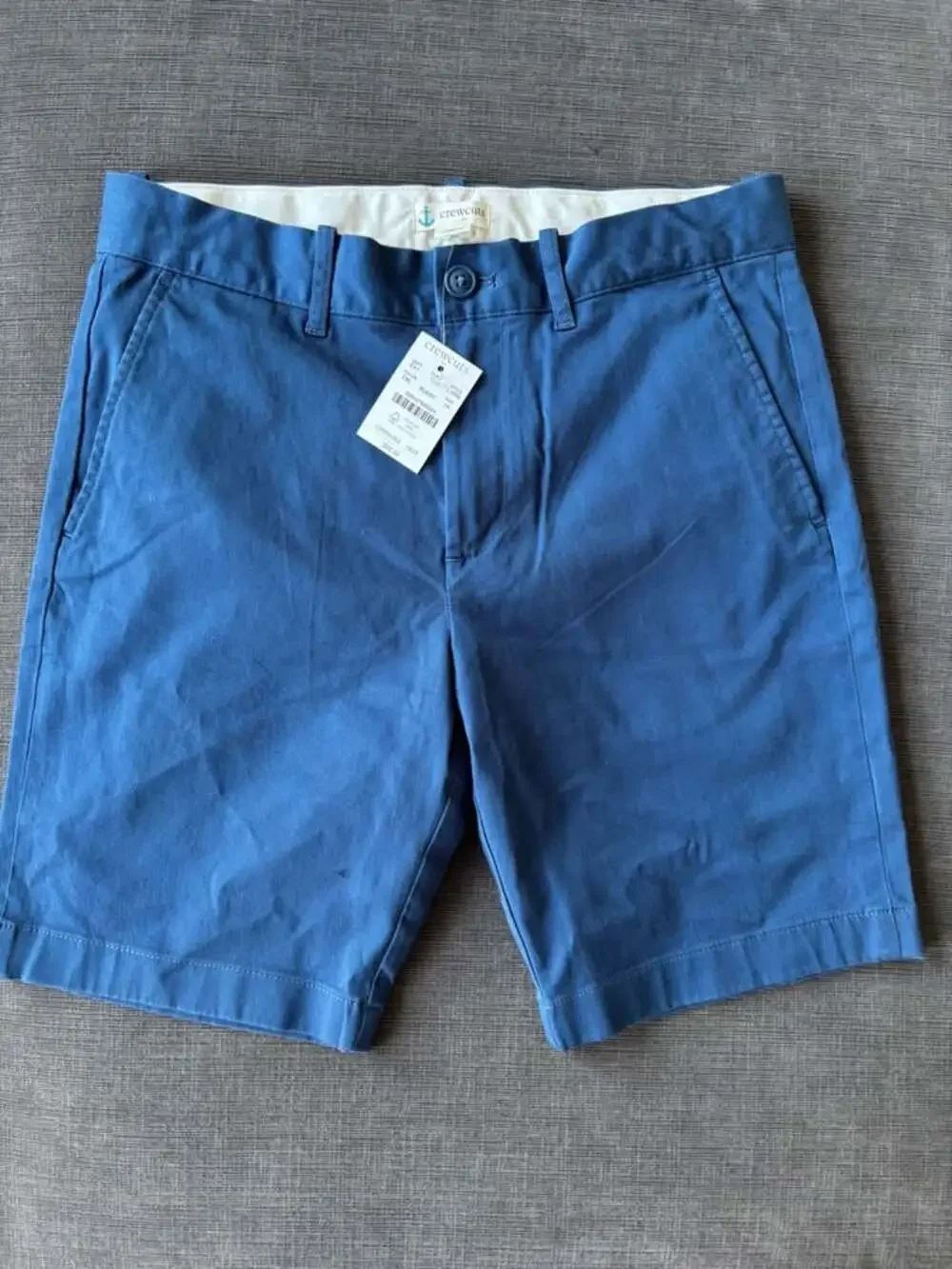 NWT Crewcuts J.Crew Boys Flat Front Chino Shorts Blue Size 14